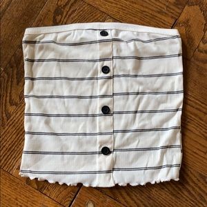 Strapless striped crop top